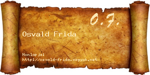 Osvald Frida névjegykártya